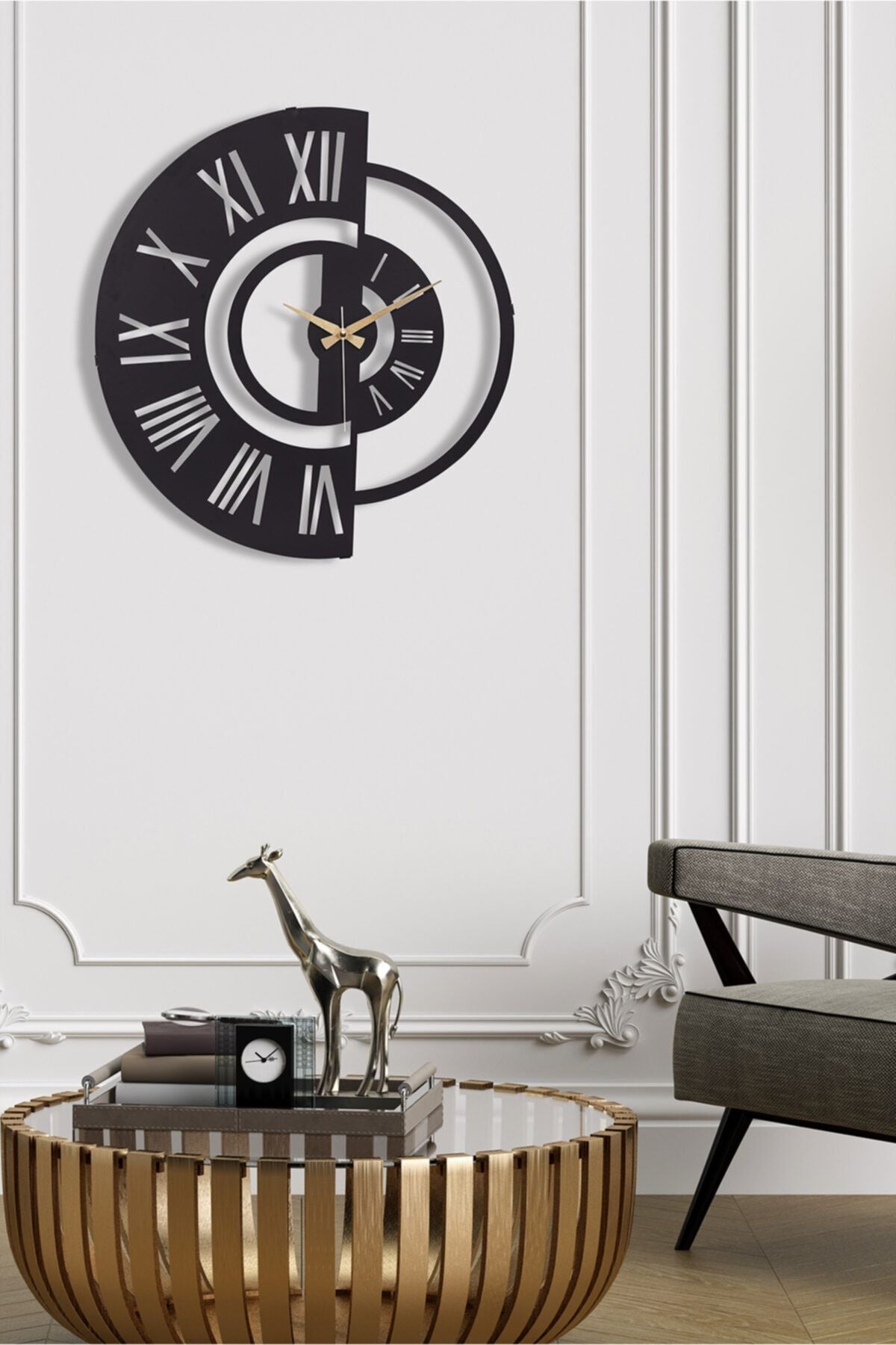 Muyika Design Muyika Ruota Metal Black Wall Clock 50x50cm Mds-50 2