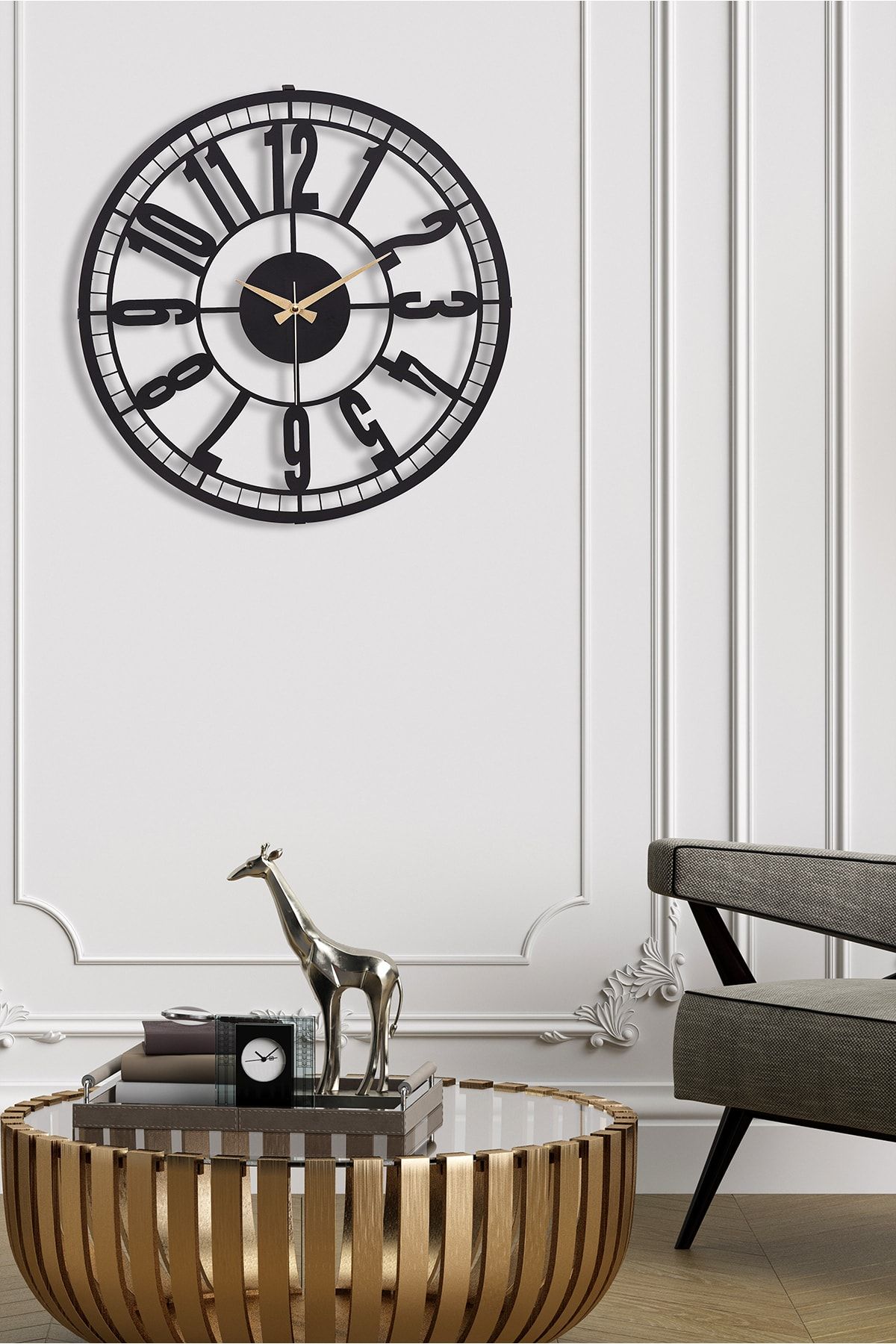 Muyika Design Muyika Bruno Metal Black Wall Clock 50x50cm Mds-50 5