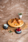 Kitchen Trend Justwood 2-Piece Risus & Lucca Pedestal Round Wooden Cake Serving Plate Set 29 cm 2