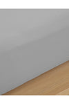 English Home Plain Cotton King Size Fitted Sheet Pebble 2