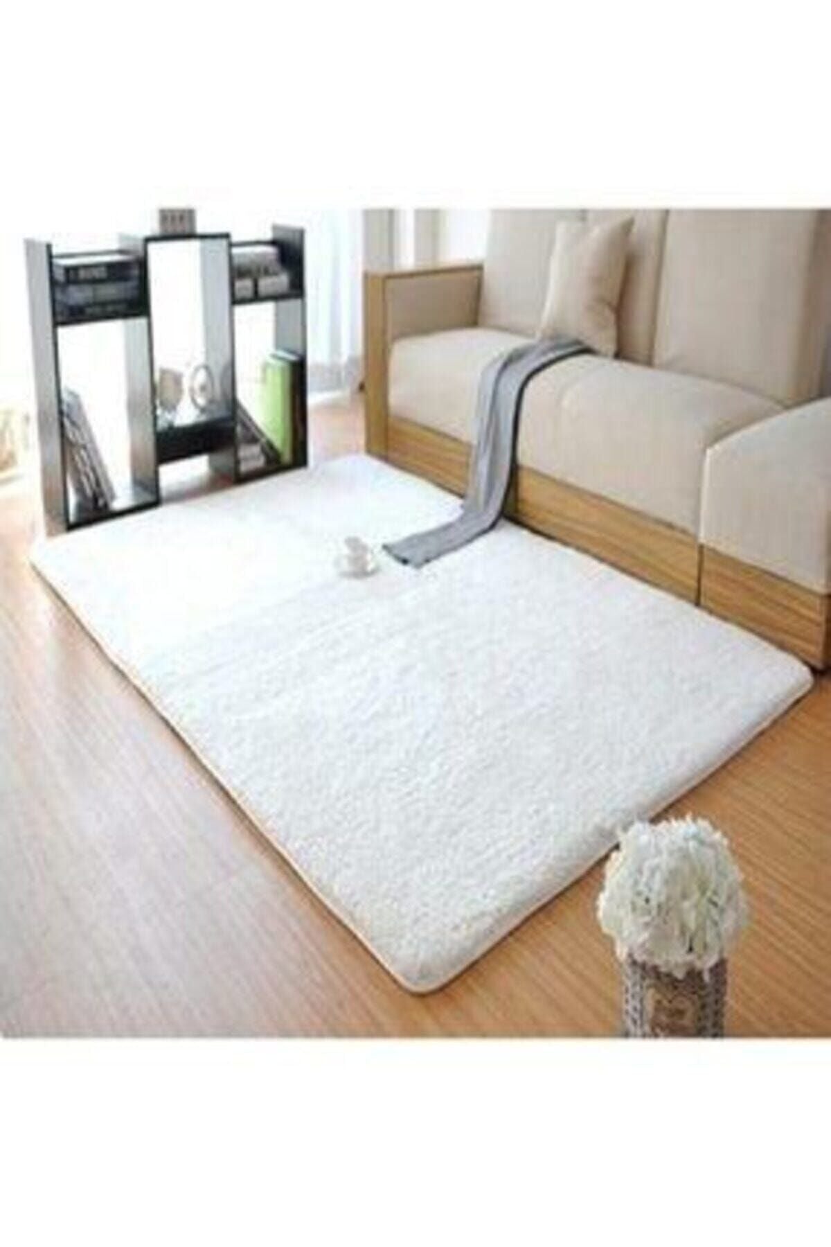 AKSU Buybox White Plush Carpet Non-Slip Base 80x50 1