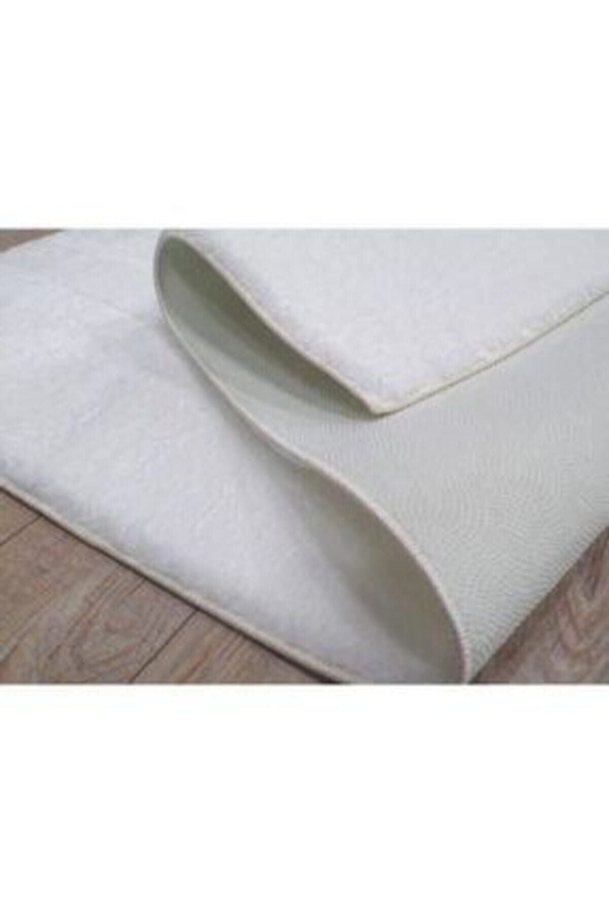 AKSU Buybox White Plush Carpet Non-Slip Base 80x50 2