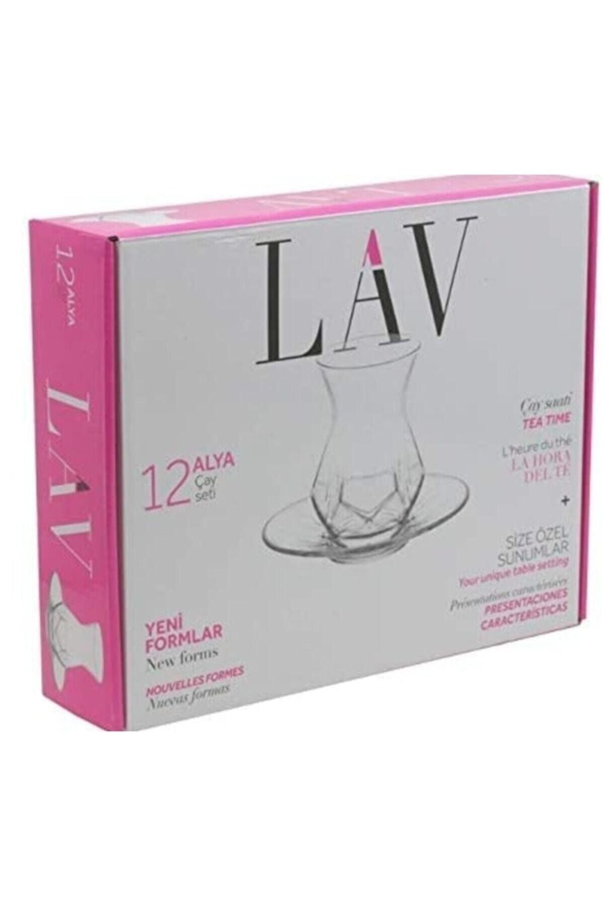 Lav Alya 12 Piece Tea Set 6 Tea Glasses 6 Saucers 3