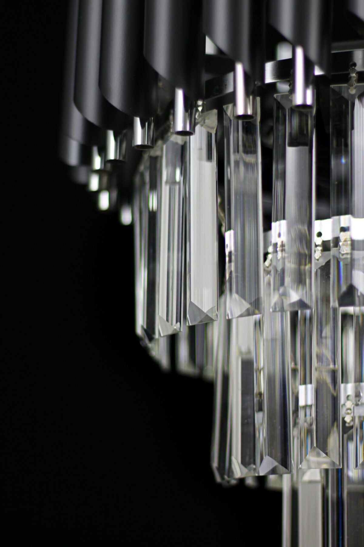 Avizemoda Palmira 35' Luxury Crystal Chandelier - (Black - Chrome) 8