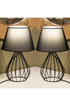 HOMING Black Fabric Metal Body Dual Lamp Set Ayd-2599 1