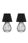 HOMING Black Fabric Metal Body Dual Lamp Set Ayd-2599 5