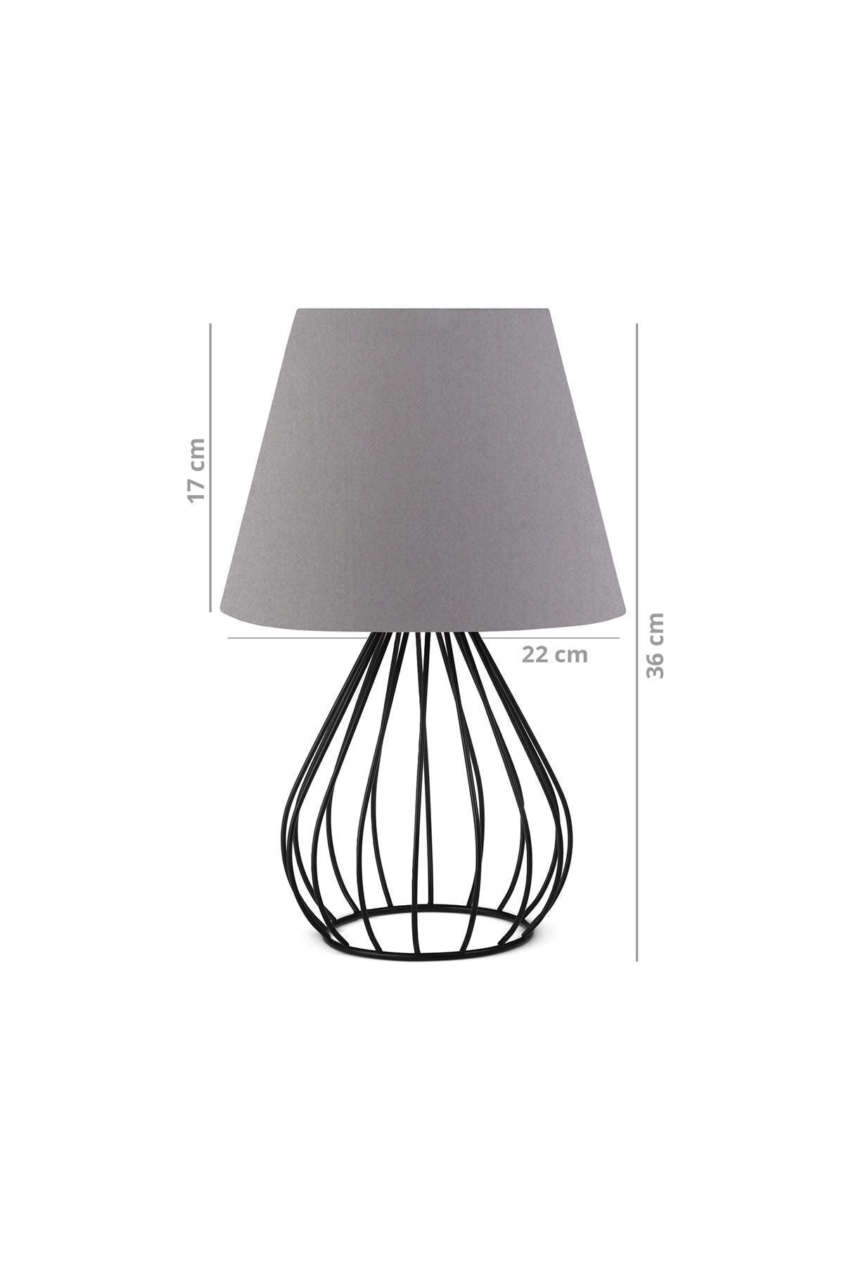 HOMING Grey Metal Body Double Table Lamp Set Ayd-2602 3