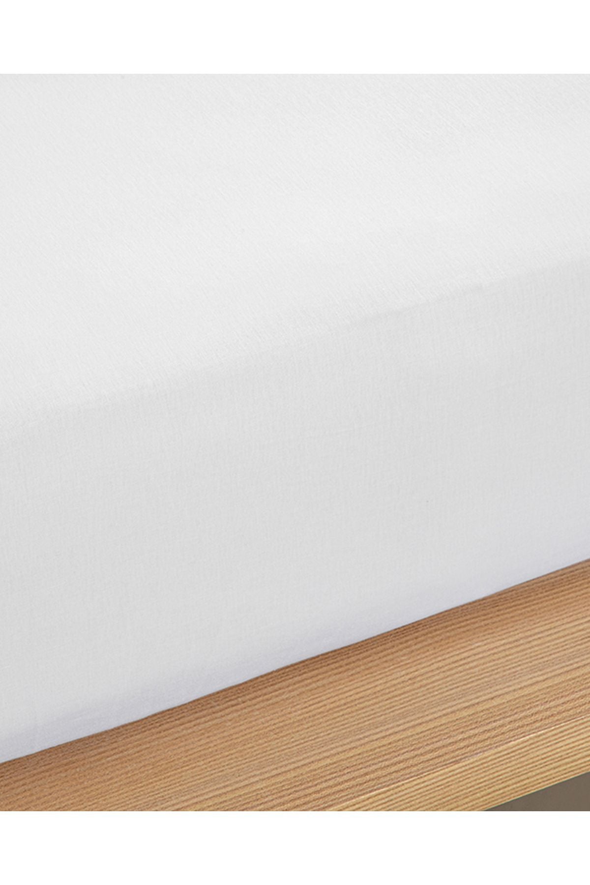 English Home Plain Cotton Double Fitted Sheet White 2