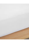 English Home Plain Cotton Double Fitted Sheet White 2