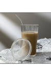 KÜÇÜK EW 1 Piece 400 ml Glass Lid Straw Origami Style Glass Cup | Coffee and Presentation Cup | Beverage Cup 4