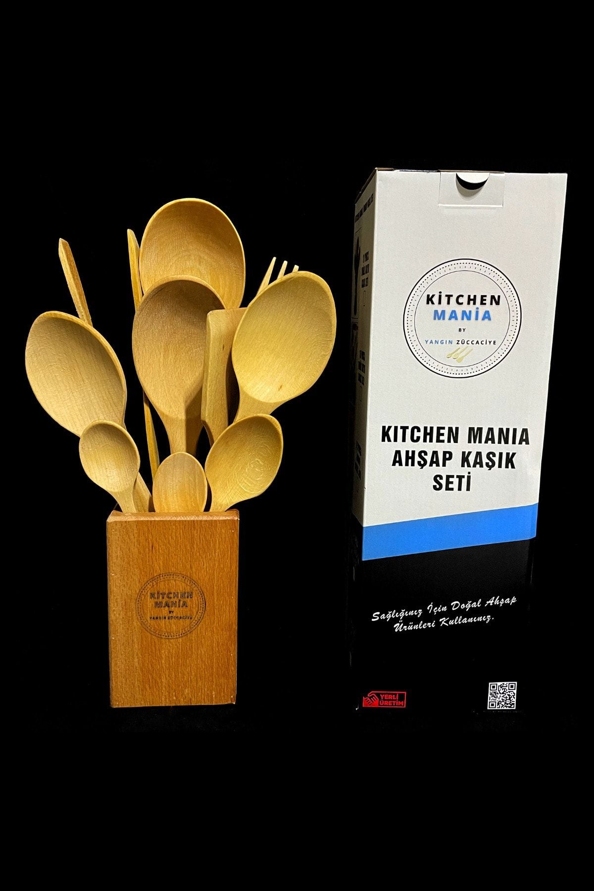 Kitchen Mania 11 Piece Beechwood Utensil Set with Wooden Stand 3