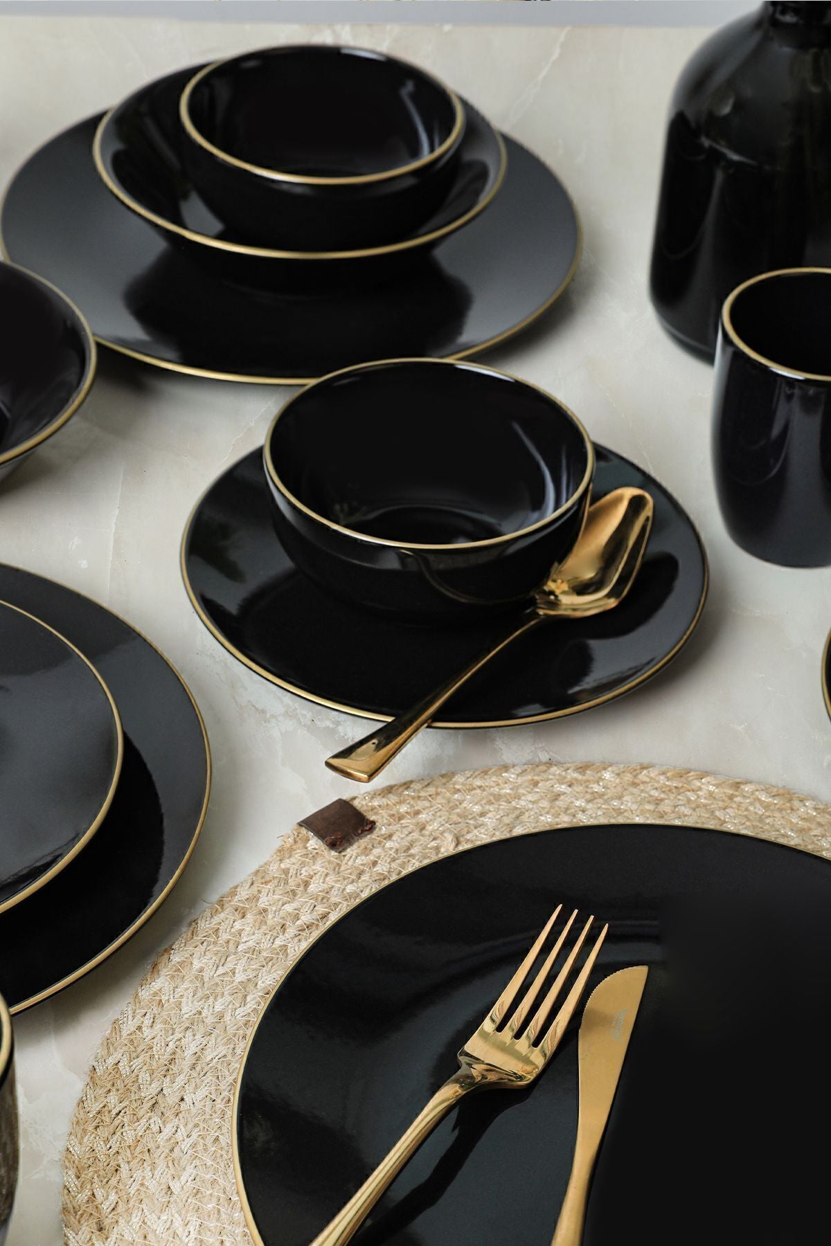 Keramika Ege Black Mesh Dinner Set 30 Pieces 6 Persons 4