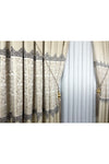 Yuka Pano Fon Curtain Cream Beige Single Panel Tight Pleated Jacquard Semi-Gloss Patterned 100 X 260 8