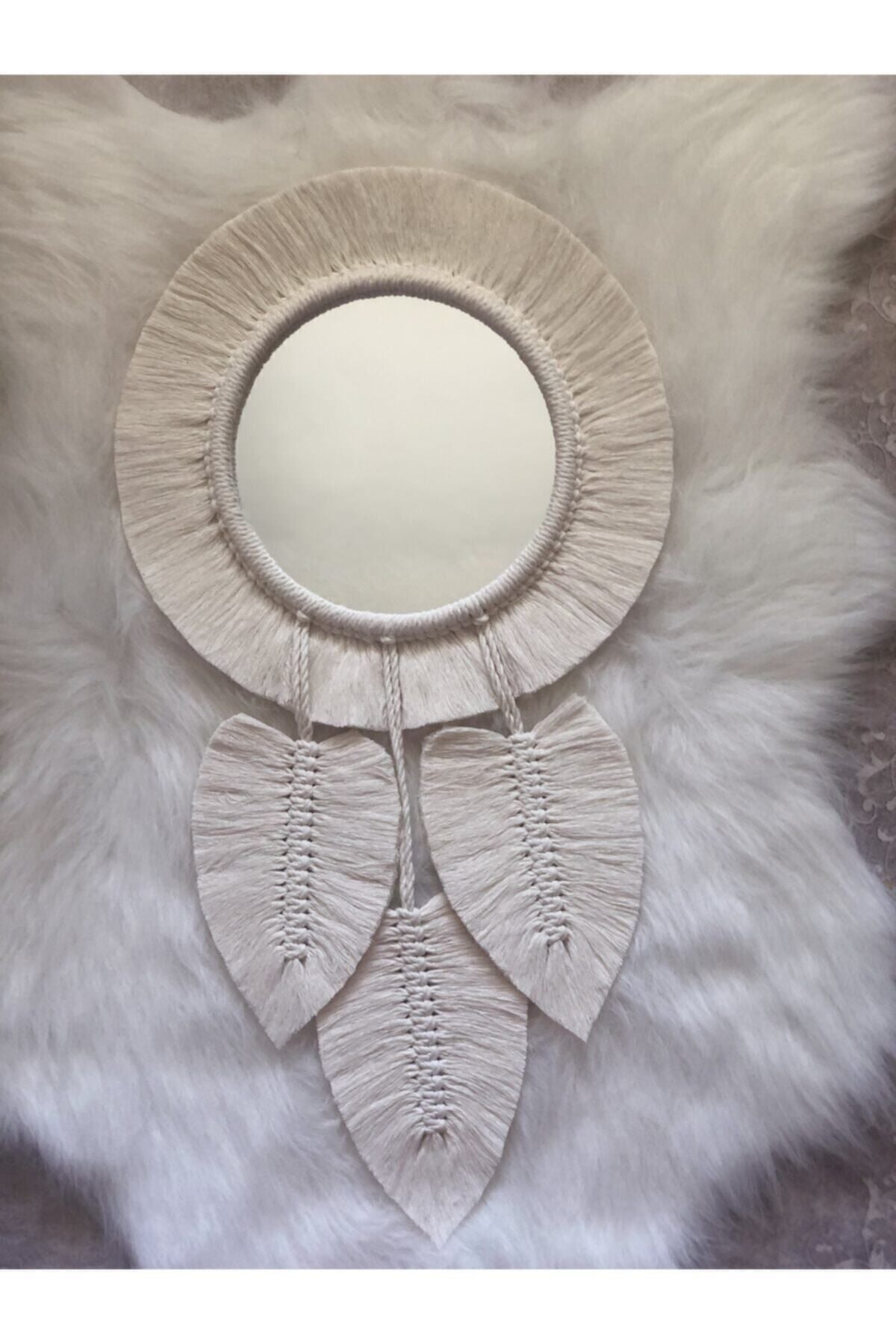 Makrome Tasarım Atölyesi Leaf Design Boho Mirror 2