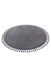 Valery Home Vl Round Comfort Pompon Fringed Plush Anthracite Runner Rug 2