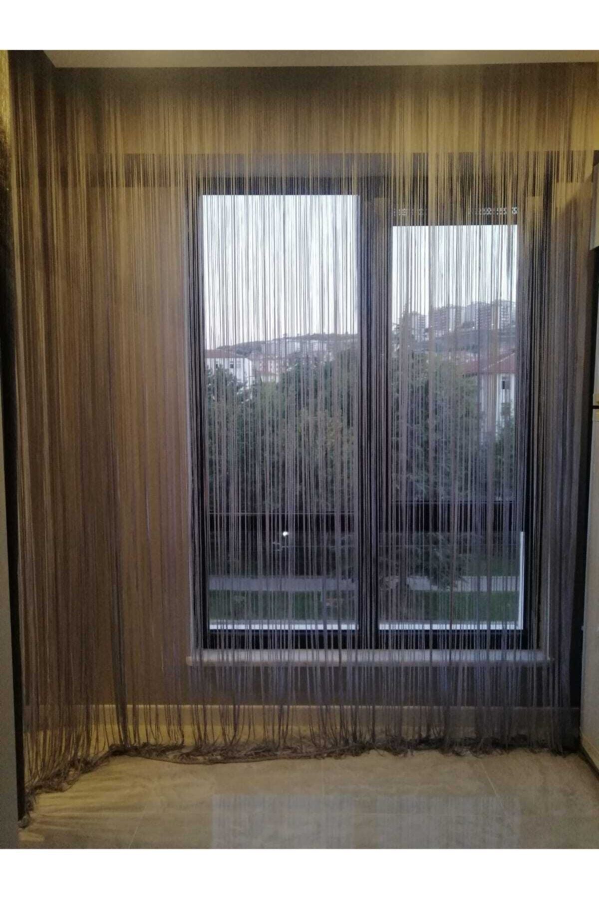 AKÇA TEKSTİL String Model Gray Color String Curtain 300X 270 cm - 2 mm 11