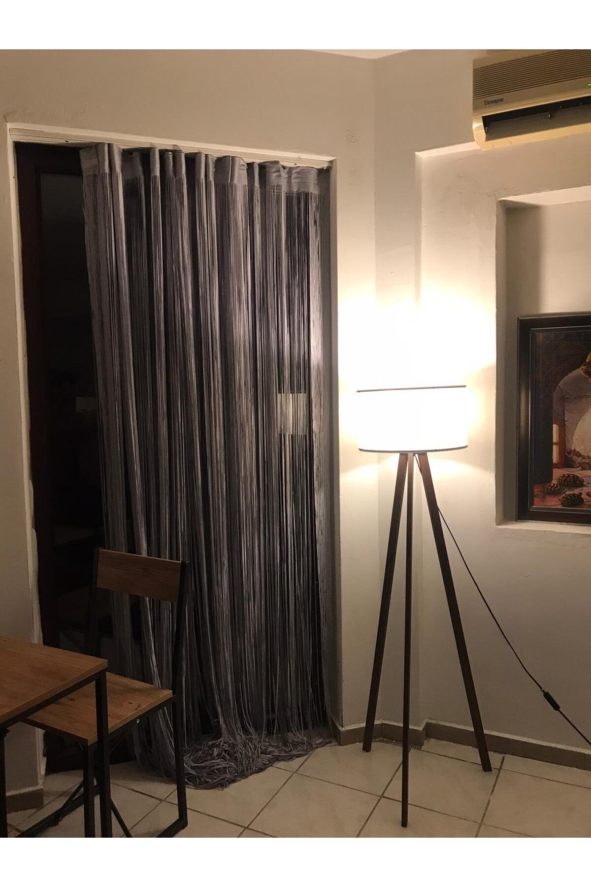 AKÇA TEKSTİL String Model Gray Color String Curtain 300X 270 cm - 2 mm 3