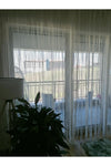 AKÇA TEKSTİL Ip Model Broken White Color String Curtain 300*270 cm 2 mm Strips Woven Buttoned String Curtain 1