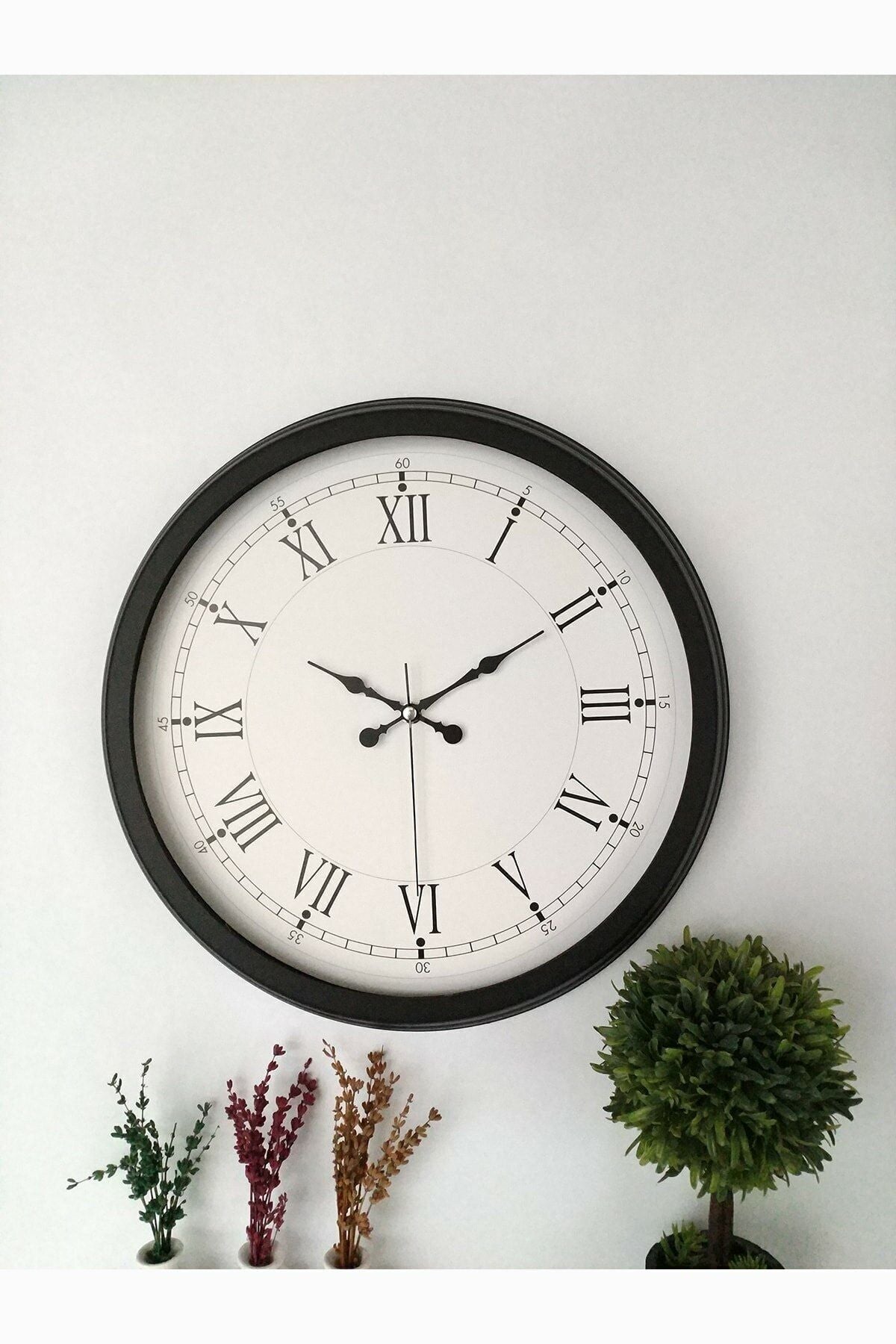 Genel Markalar Gift Black Metal Retro Wall Clock 40 Cm 1