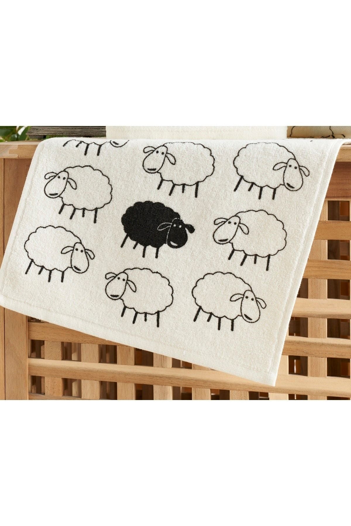 Evanora Sweety Sheep Digital Printed Patterned Soft Cotton Hand Face Kitchen 2-Piece Towel Set Bridal Set 5