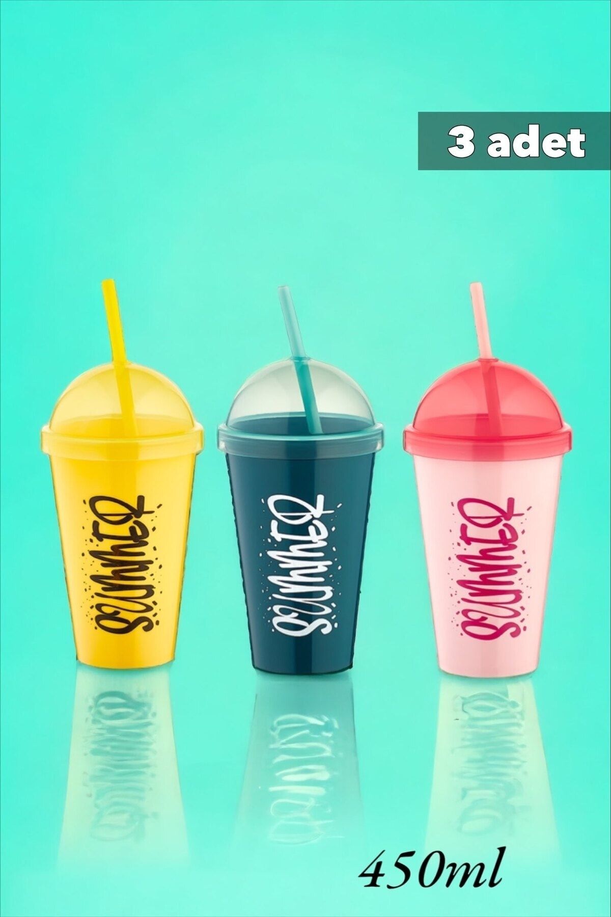 Şahane Pazar 3 Pieces Summer Straw Cup Fma018501 2