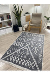 Stay With Love Double-Sided Kilim Cotton Woven Washable Scandinavian Pattern Rug, Runner Gray-White ASL23 5