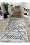 Stay With Love Double-Sided Kilim Cotton Woven Washable Scandinavian Pattern Rug, Runner Gray-White ASL23 7