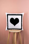 Cango Home Black White Letter Digital Printed Cushion Cover Heart 1