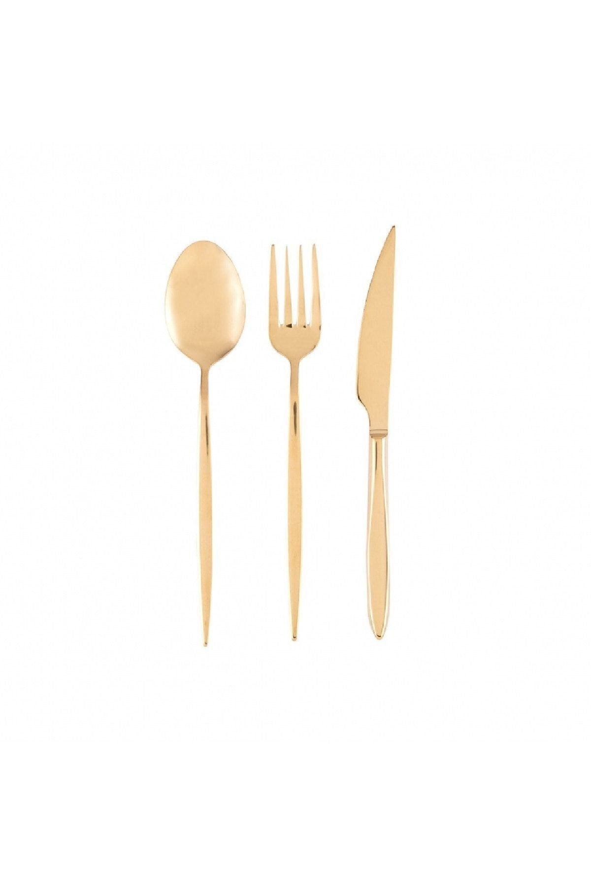 Emsan Ay Işığı 18 Piece Bright Gold Cutlery Set 2