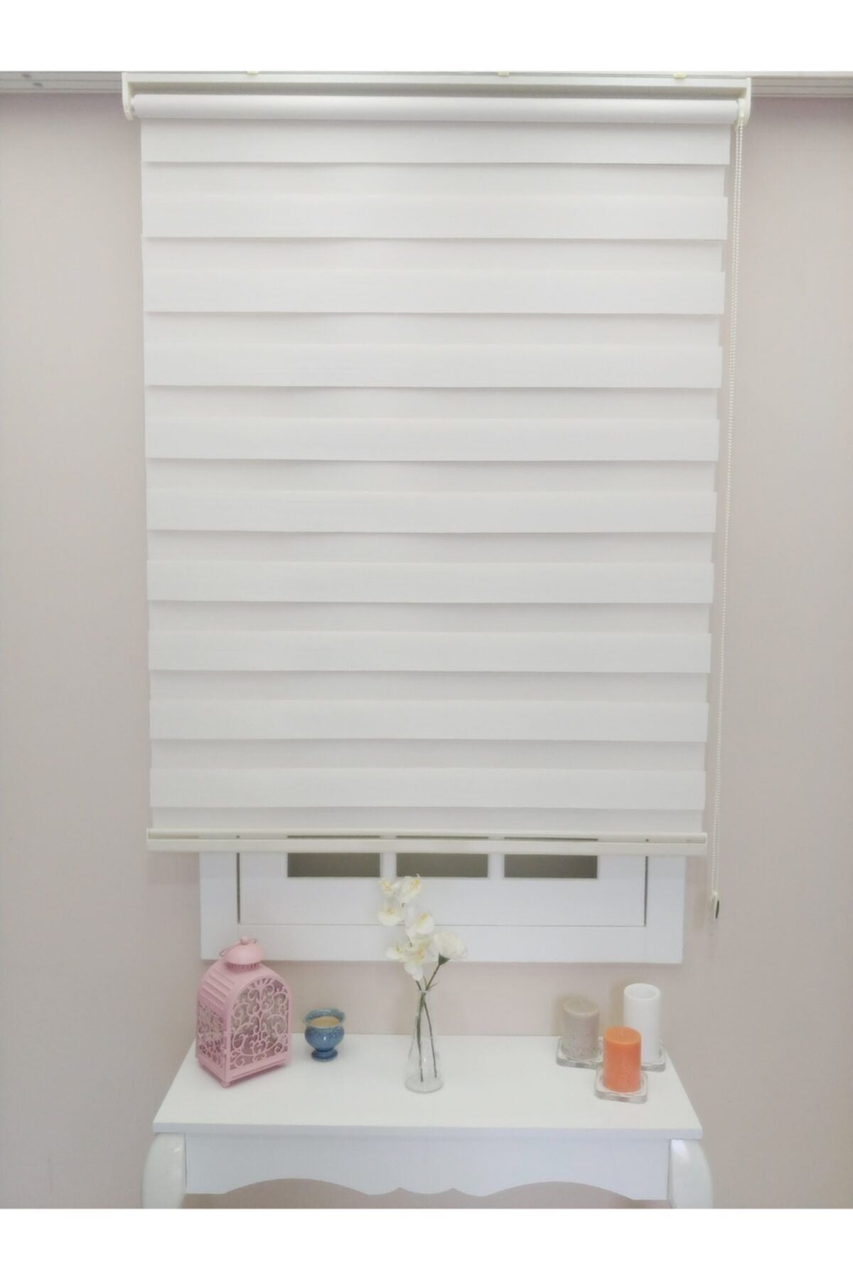 Atölyeperde Ekru (Light Cream) Bamboo Zebra Roller Blind 5