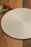 Deka Home 6 Pieces Cream Jute Placemat / Lux Serving Plate Mat 2