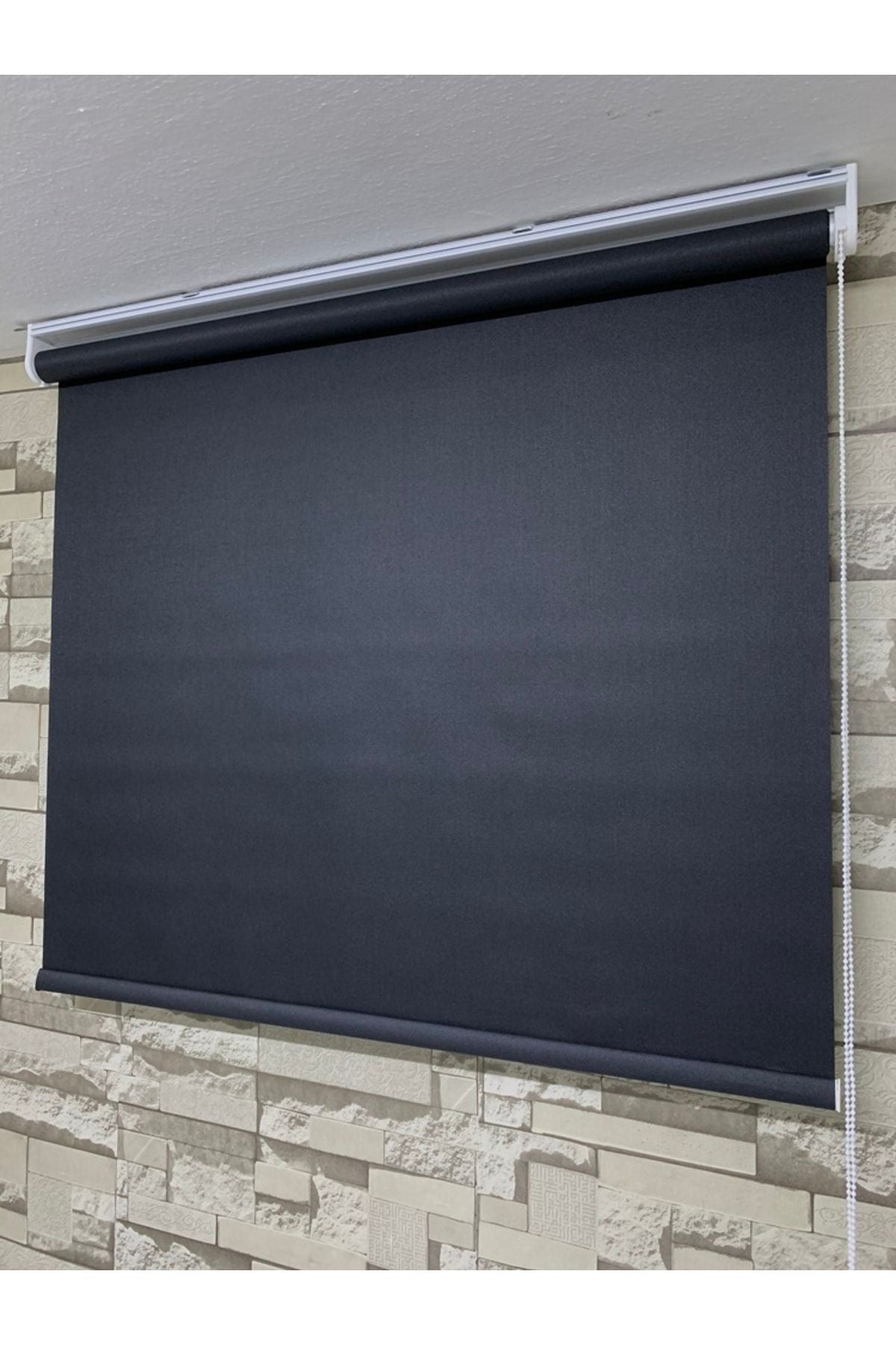 PERDECİNİZ Matte Roller Blind Black Color Aluminum Frame (Flat Bottom) 7