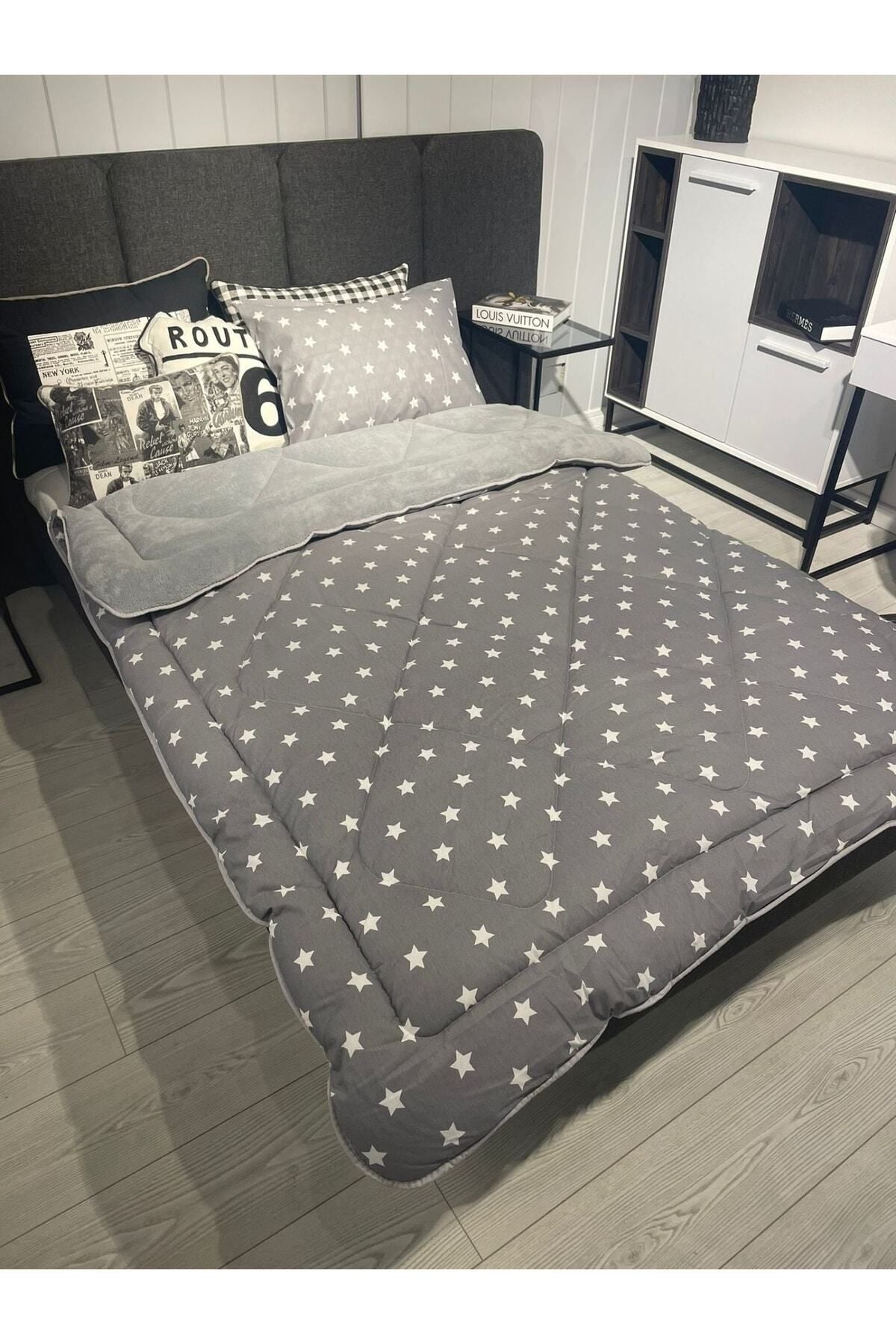 Violacasa Single-Sided Double-Sided Welsoft Quilt Gray Large Star 4