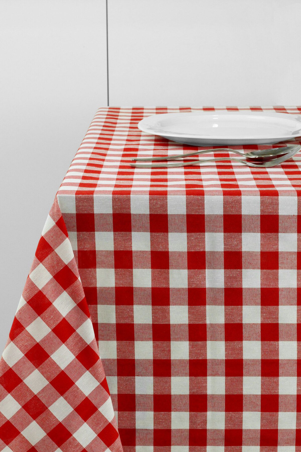 Soft Kare Red Large Checkered Tablecloth, Table Cover, Picnic Blanket 2