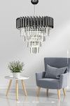 Avizemoda Palmira 45'lik Crystal Luxury Chandelier - (Black-Chrome) 1