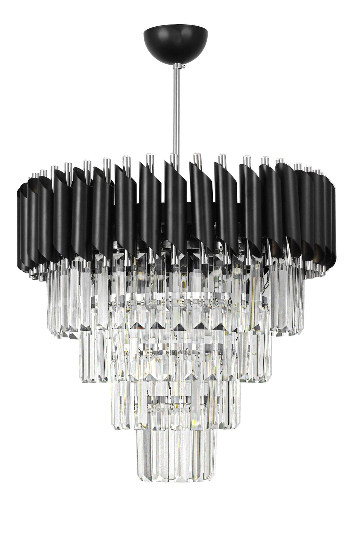 Avizemoda Palmira 45'lik Crystal Luxury Chandelier - (Black-Chrome) 3