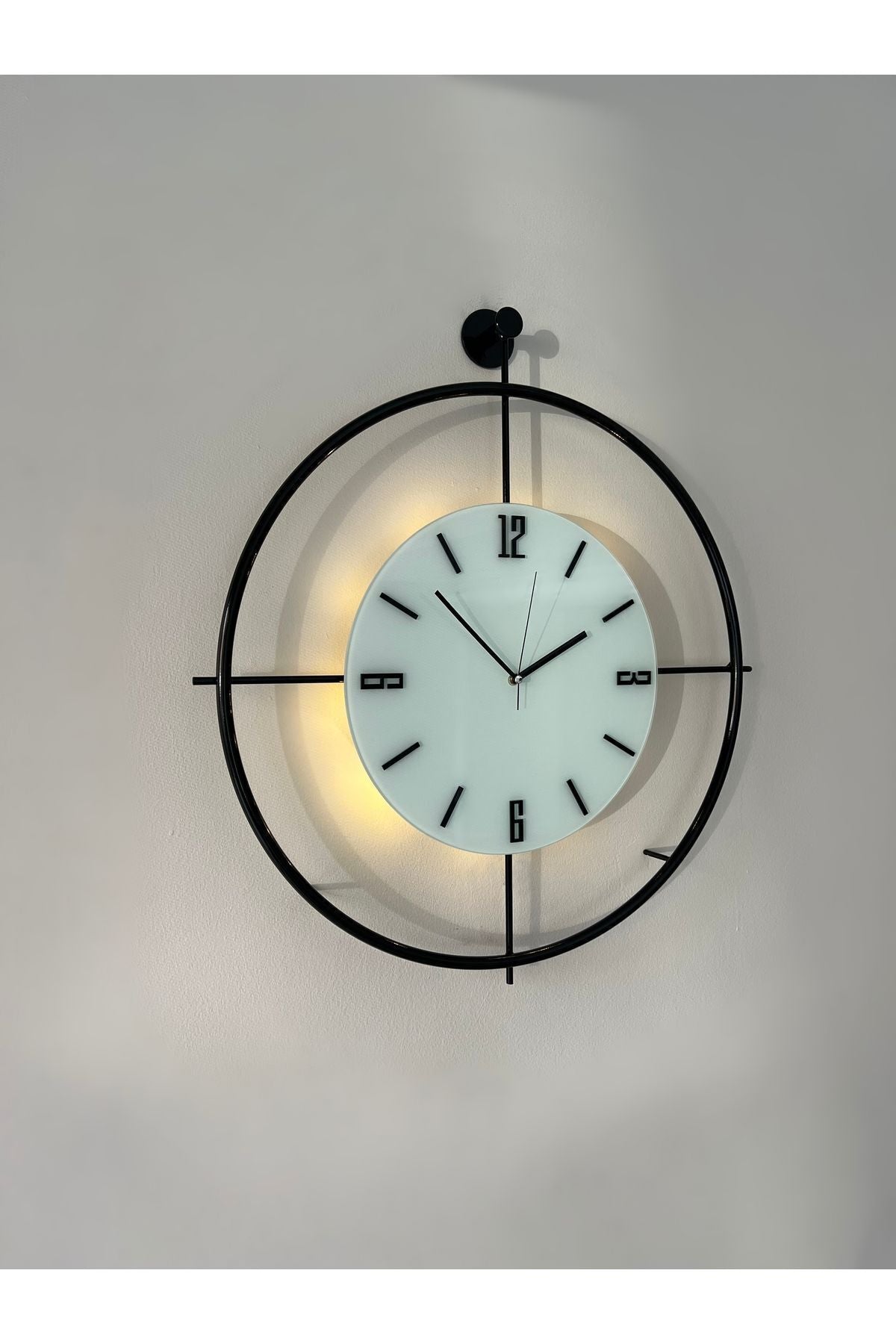 MetaQuartz Blackfred (Battery-Powered LED) (Medium Size) Scandinavian (Quartz Mechanism) - Metal Wall Clock 7