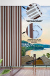 ALTINPAMUK Every Size Option With Laced Balcony Curtain and Balcony Cover Brown White 2