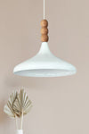 Bamyum White Interior White Champion Wooden Beaded Single Pendant Chandelier for Living Room Kitchen Boutique Lamp 4