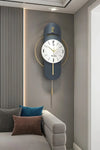 MetaQuartz Aksesuar E X C L U S I V E (BEST SELLER) - Milano (Navy Blue) Glass Metal Wall Clock 1