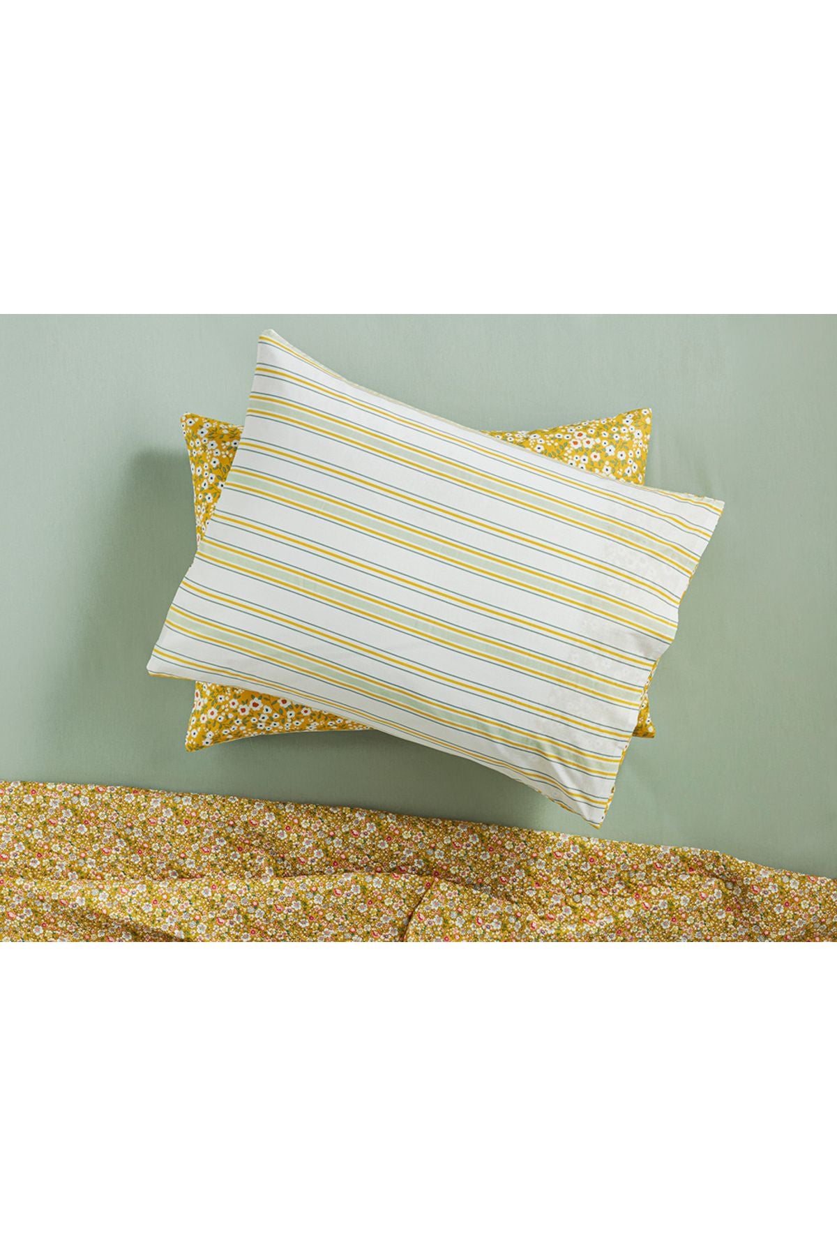 English Home Florescence Cotton 2-Piece Pillowcase 50x70 Cm Yellow 3