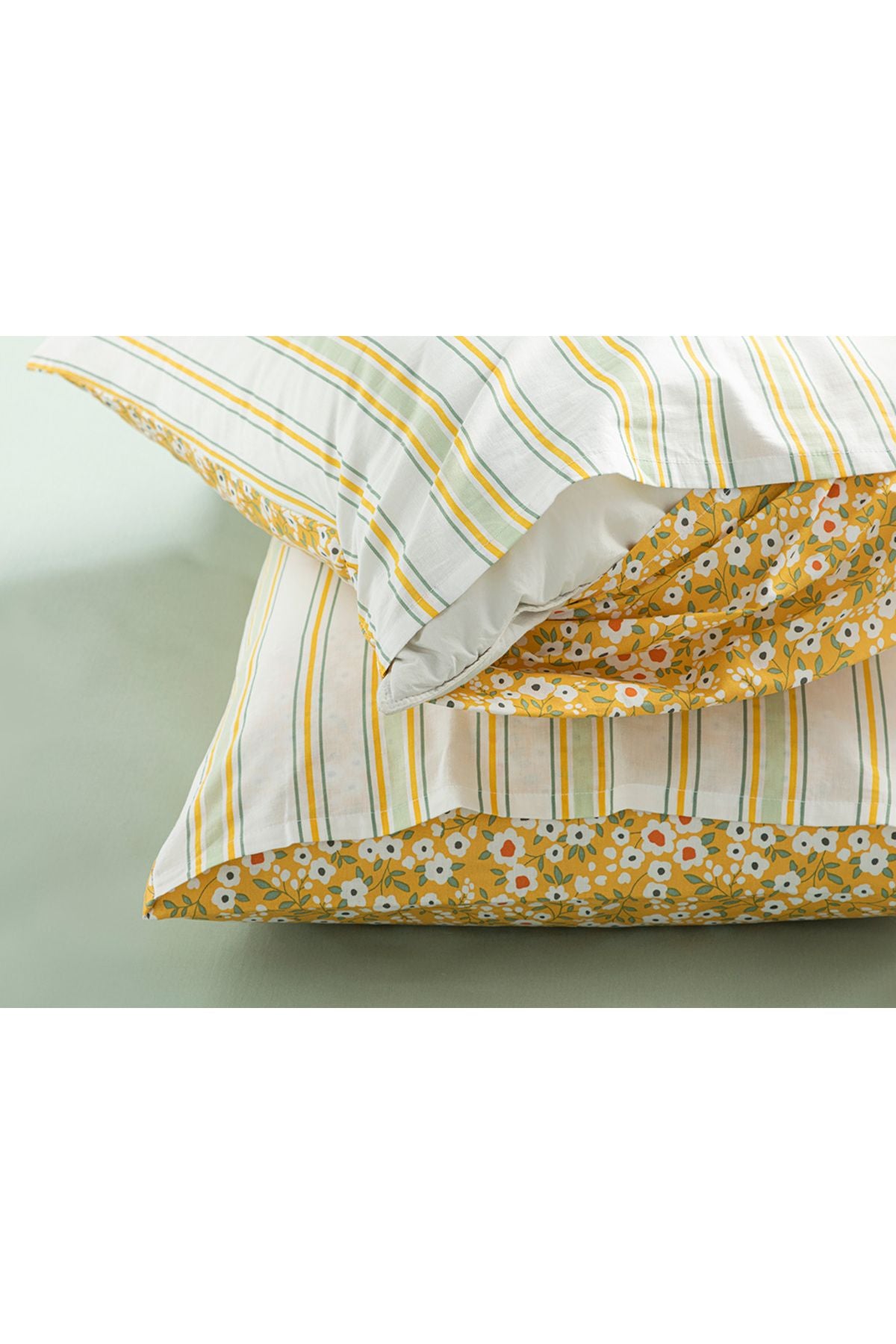 English Home Florescence Cotton 2-Piece Pillowcase 50x70 Cm Yellow 4