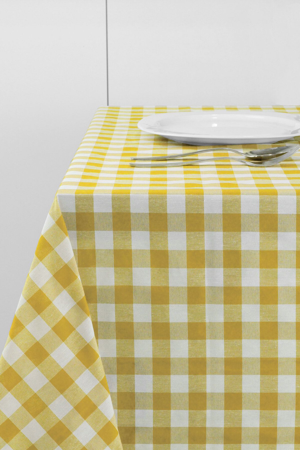 Soft Kare Yellow Large Checkered Picnic Tablecloth 2