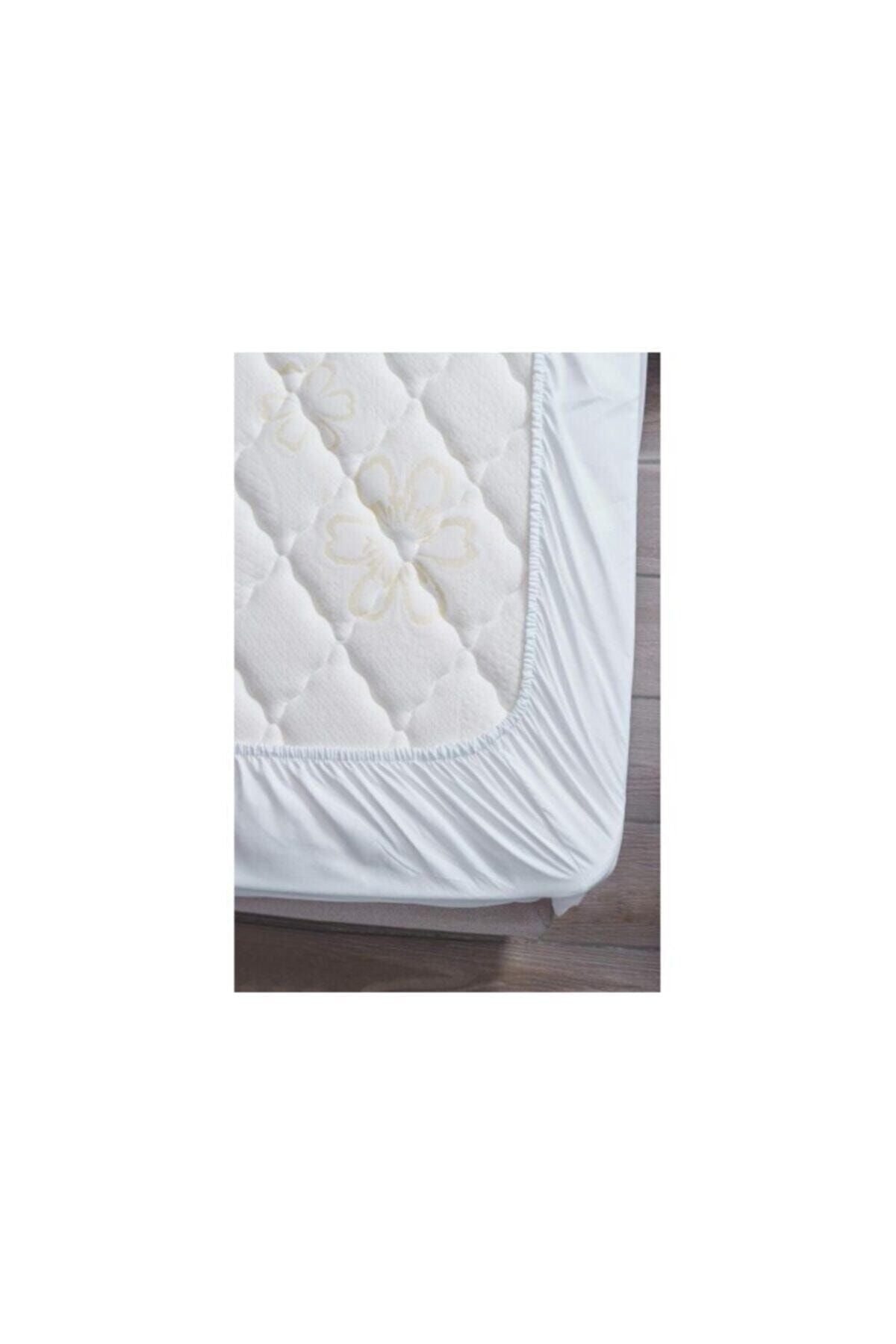 Garden Home White Knitted Double Bed Fitted Sheet 100% Cotton 2