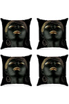 Aydemir Tekstil Black Girl Digital Printed Decorative Set of 4 Pillow Covers 1