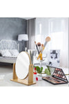 Gaman Adjustable Oval Wooden Makeup Mirror 4