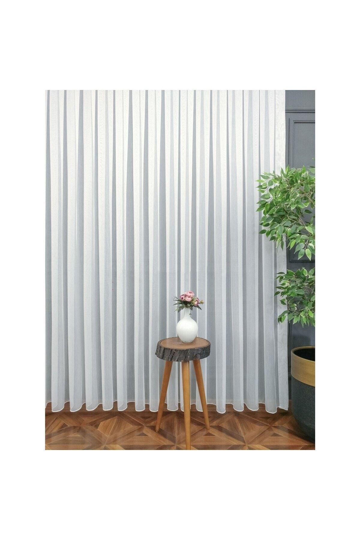 Brillant Curtain Special Product Vakko Bamboo Tulle 1/3 Tight Pleated Draped and Iron Free 1