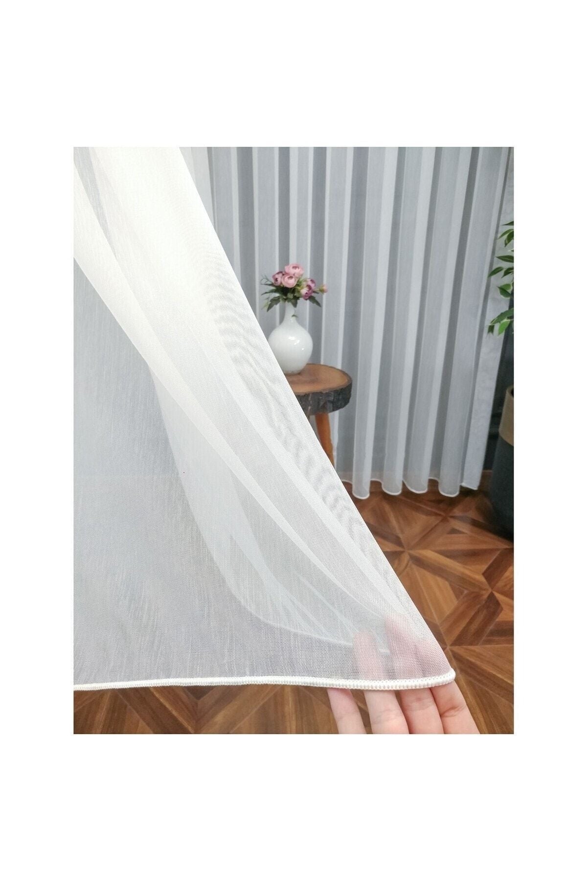 Brillant Curtain Special Product Vakko Bamboo Tulle 1/3 Tight Pleated Draped and Iron Free 2