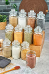 King Mop Vintage 12-Piece Vacuum-Sealed Glass Spice Jar Set 5