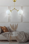 TEKFA Top 2'li Special Genuine White Glass Pendant Chandelier - Bedroom - Living Room - Kitchen - Hallway 1